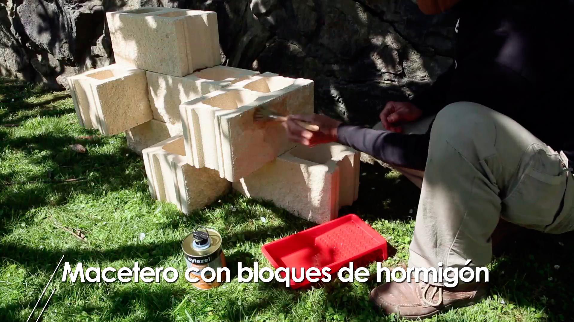 Cómo hacer un macetero con bloques de hormigón paso 1