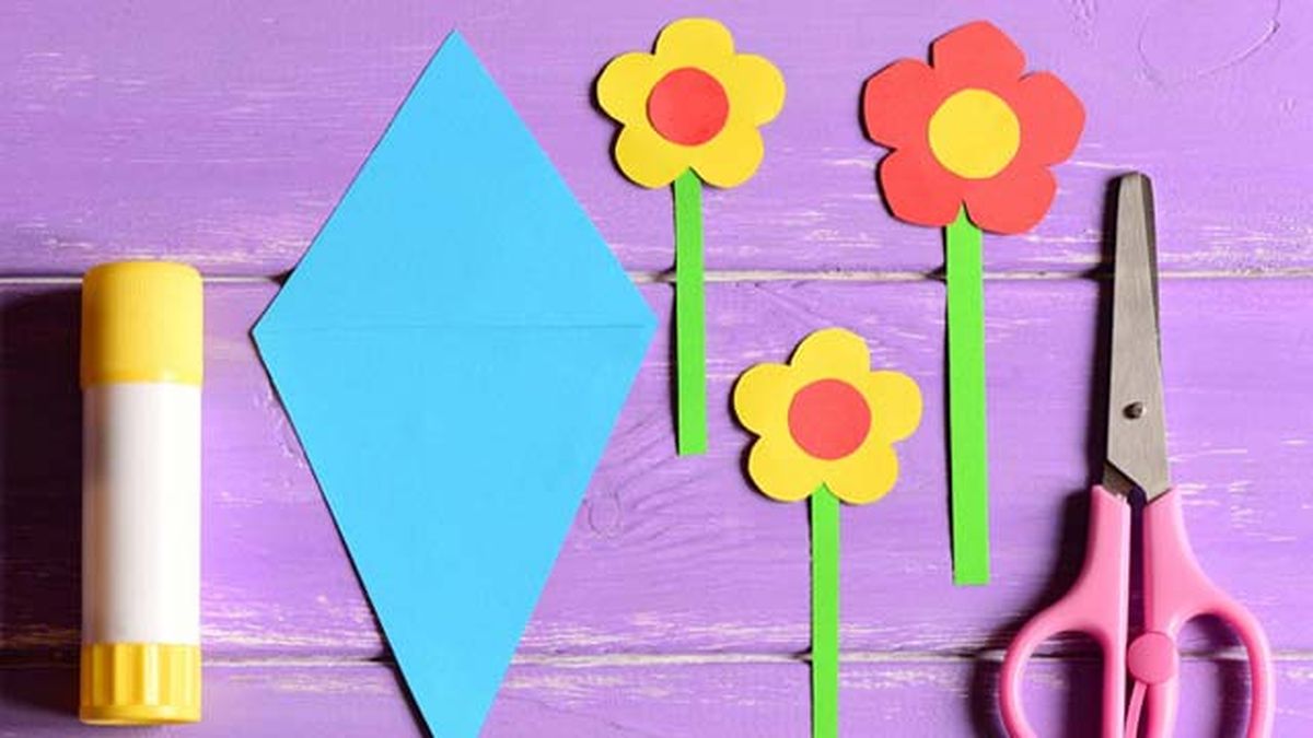 manualidades primaverales ramo flores paso 1