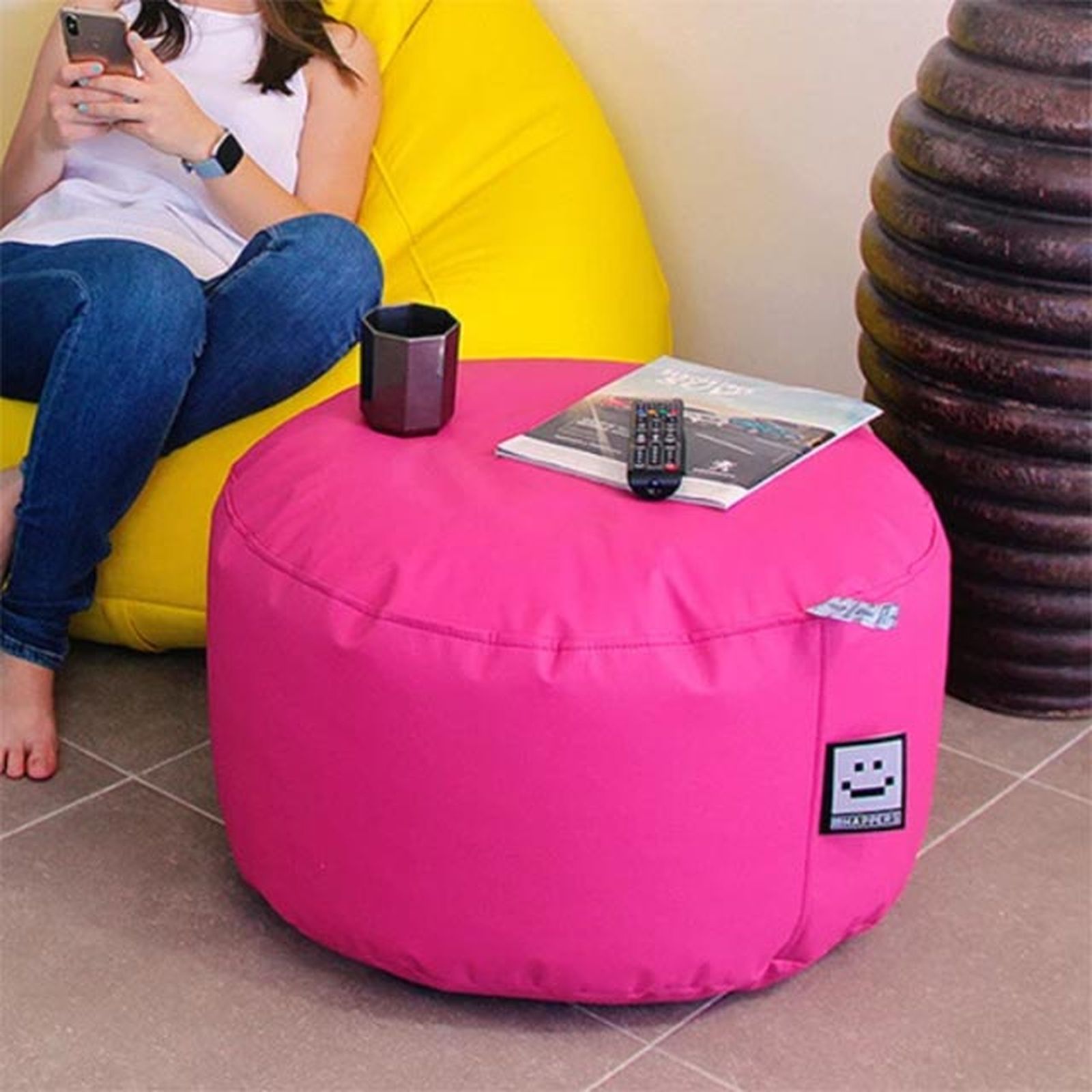 puff redondo rosa happers