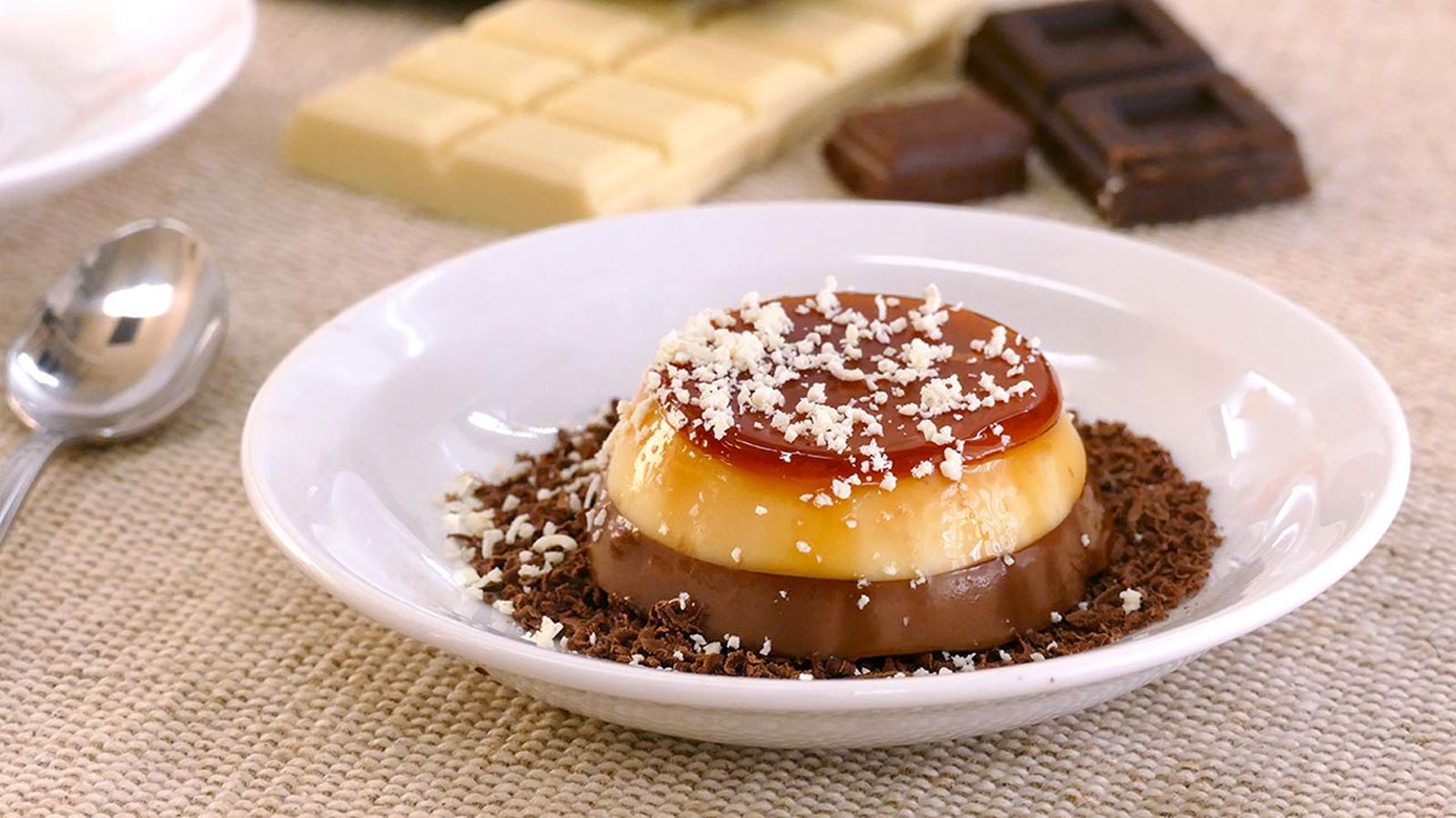 Receta de flan de dos chocolates