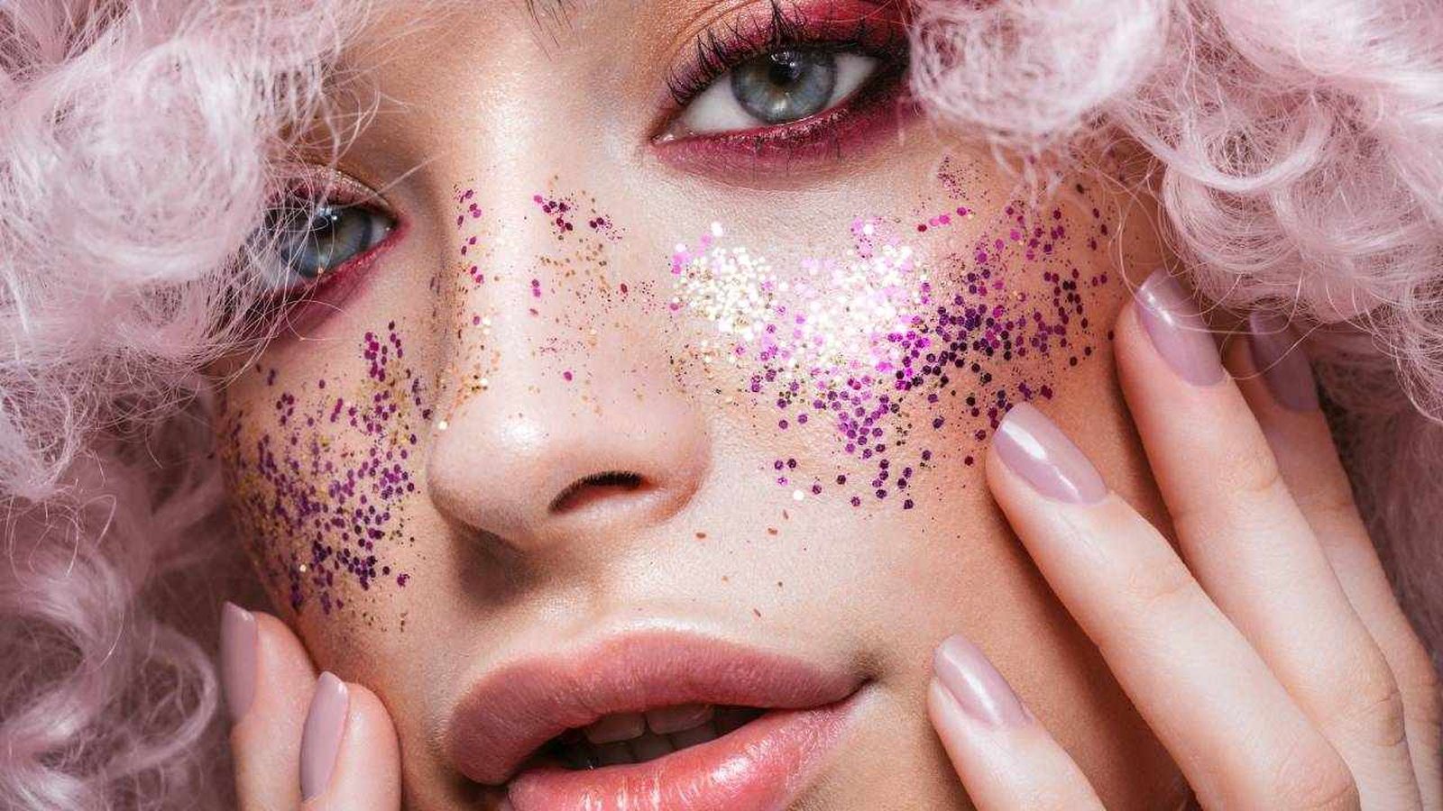 purpurina rostro mujer