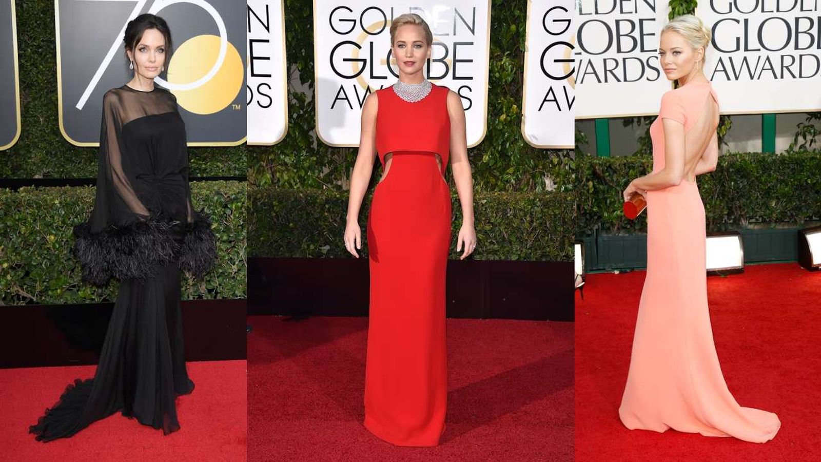 Angelina Jolie, Jennifer Lawrence y Emma Stone con vestidos largos / Fotos: Pinterest