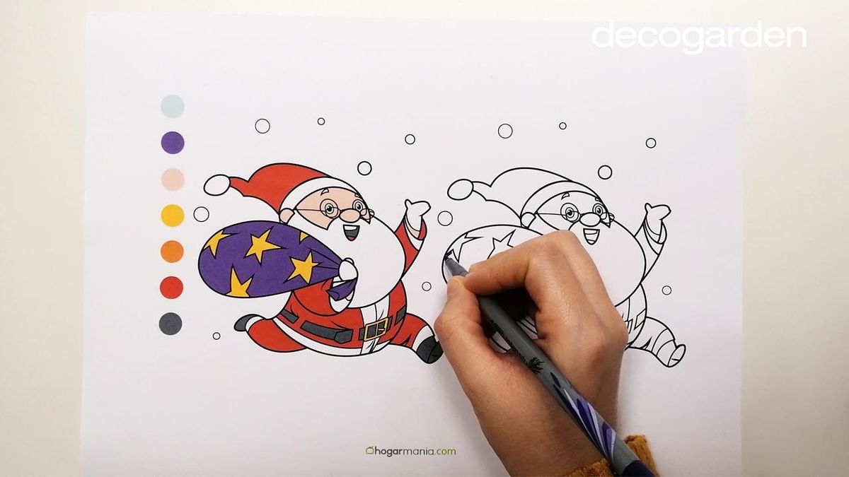 dibujos papa noel colorear