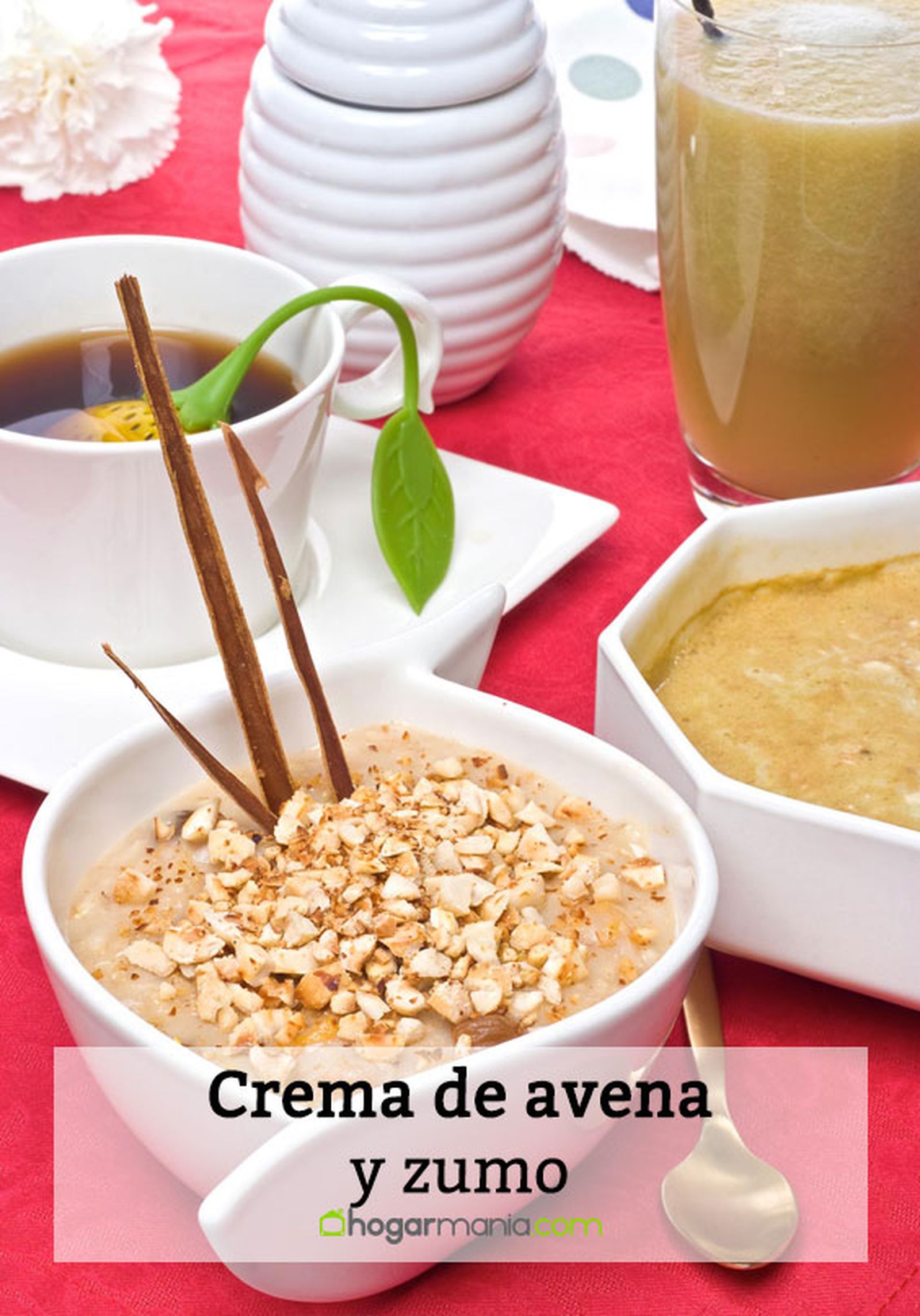 crema de avena y zumo pin