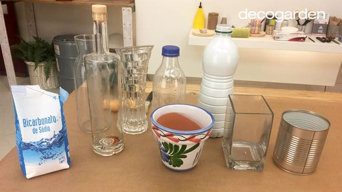 pintar jarrones con bicarbonato paso 1