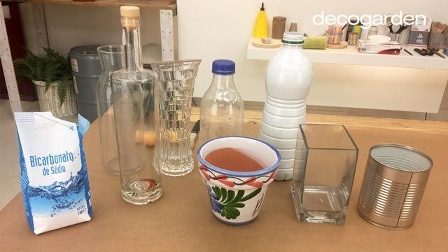 pintar jarrones con bicarbonato paso 1