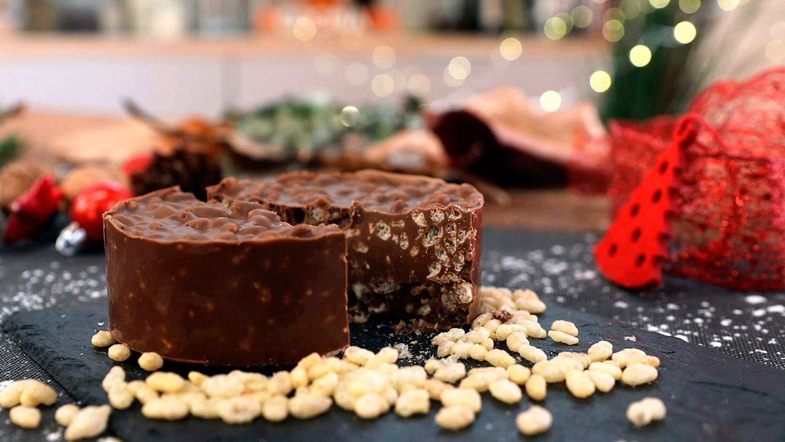 Receta de turrón de chocolate y arroz inflado