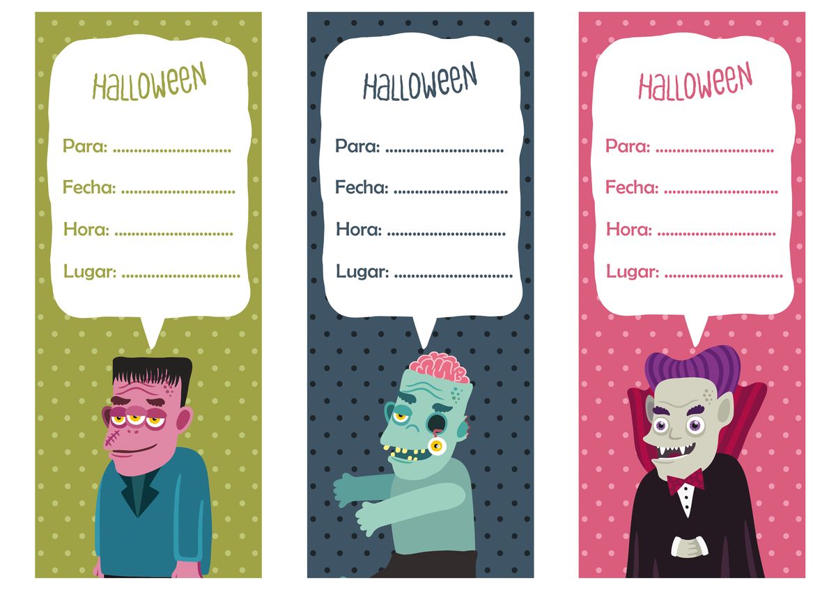 Tarjetas para una fiesta de Halloween   vertical 1