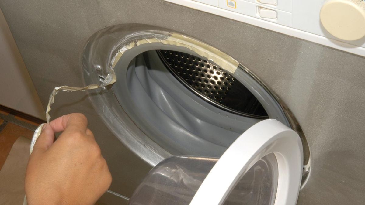 Pintar una lavadora de un color metalizado paso 6