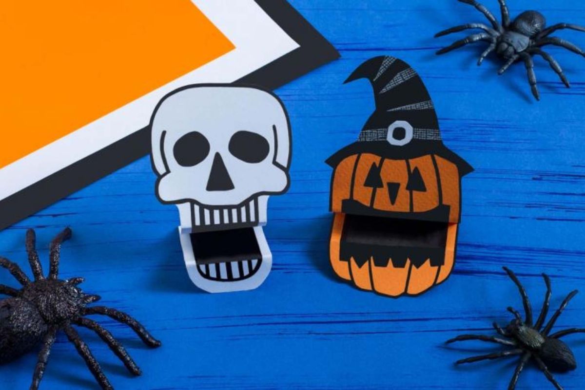 Calabaza y calavera de papel