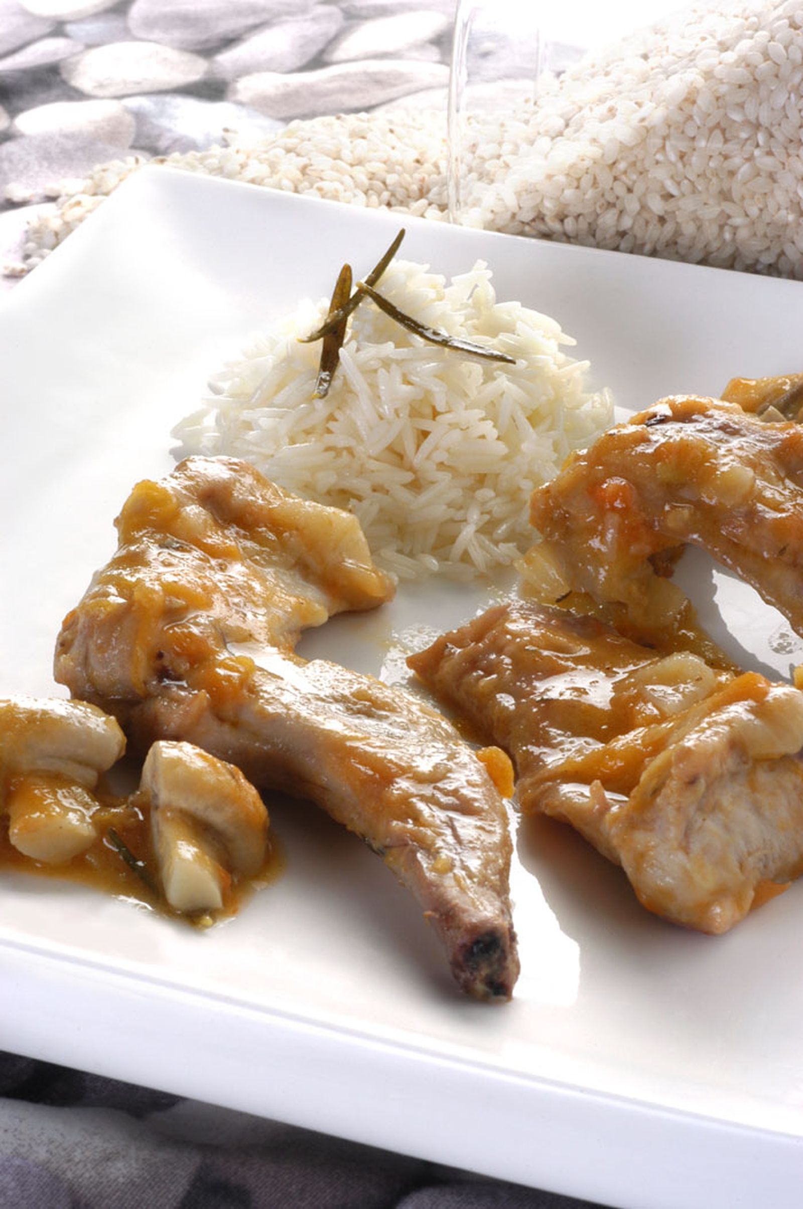 Conejo con champiñones