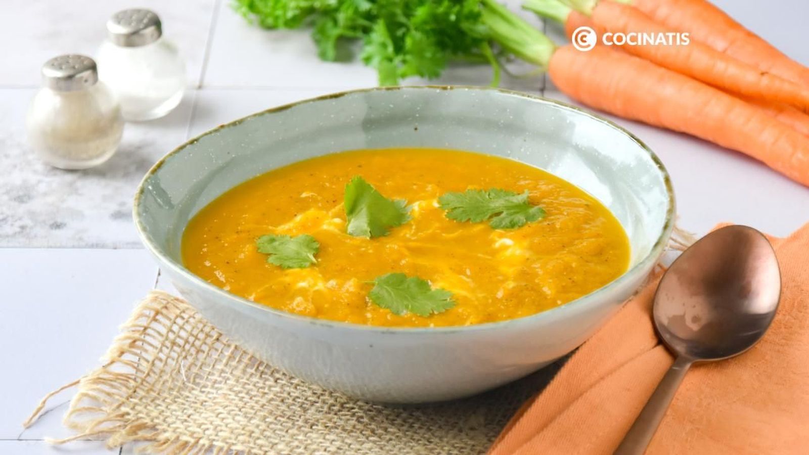 Crema de zanahoria y cilantro