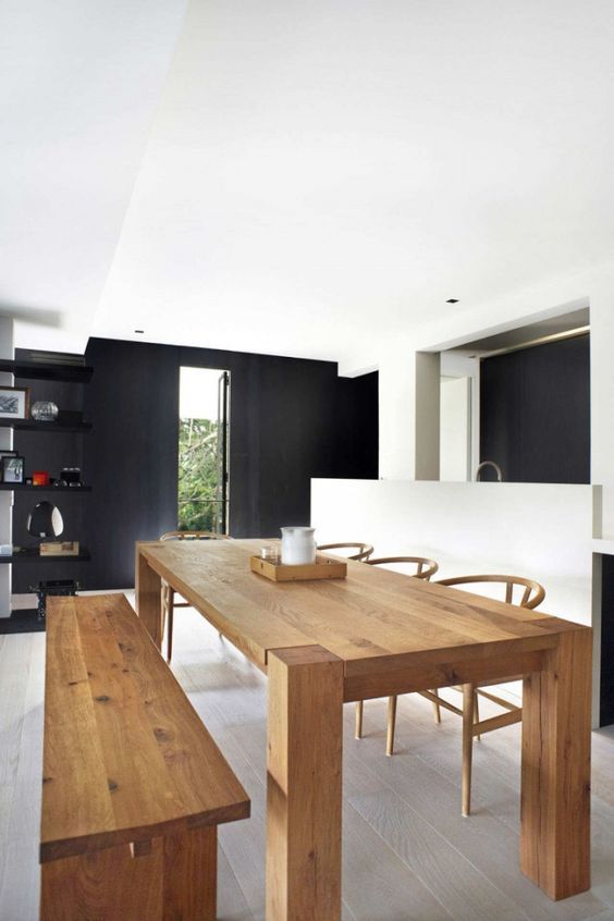 comedor con banca minimalista