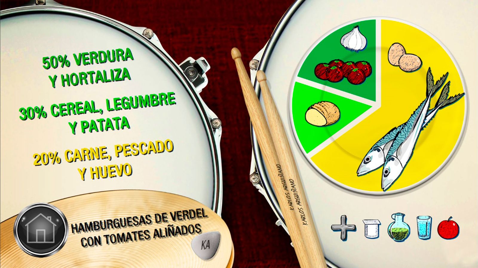 Plato equilibrado hamburguesas verdel