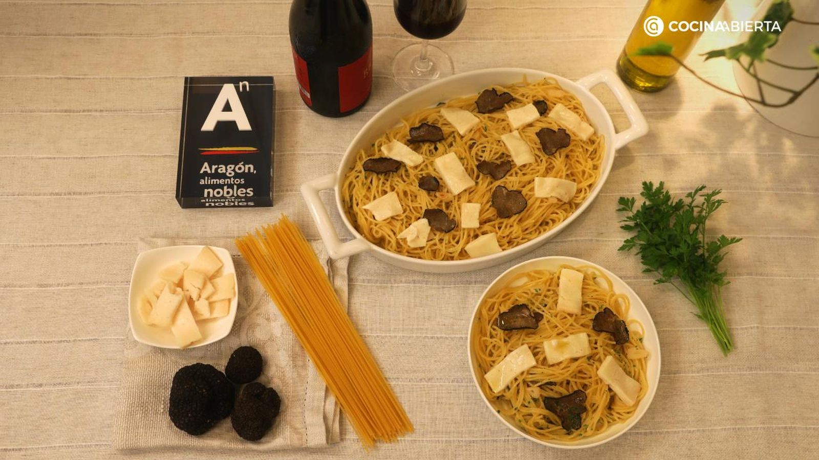 Espaguetis queso trufa paso 5