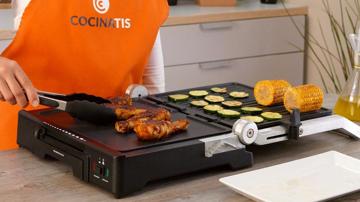 Review de grill de asar doble de Jata GR1100  Plancha de placa doble mixta