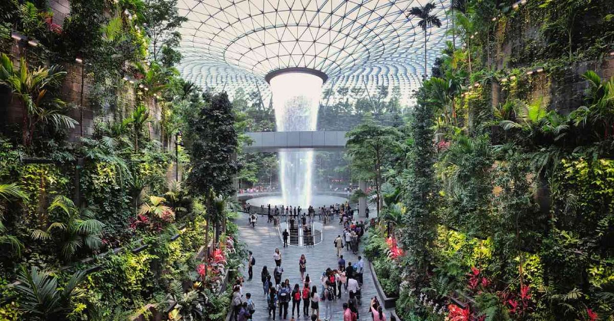 Algunos aeropuertos cuentan con jardines impresionantes.