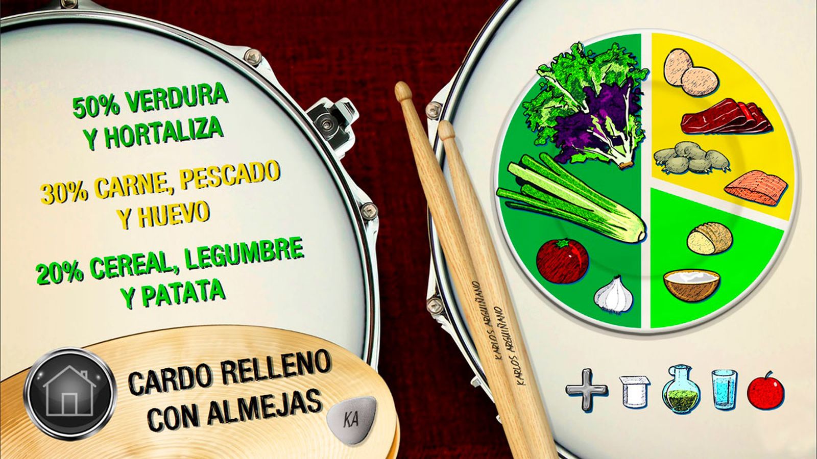 cardo relleno plato