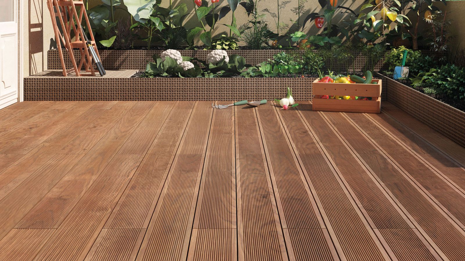 Madera termotratada para suelos de exterior