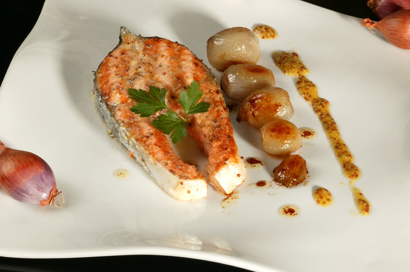 Salmón a la mostaza