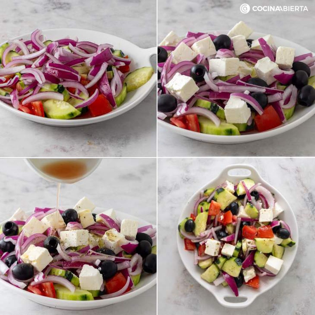 Cómo preparar una ensalada griega