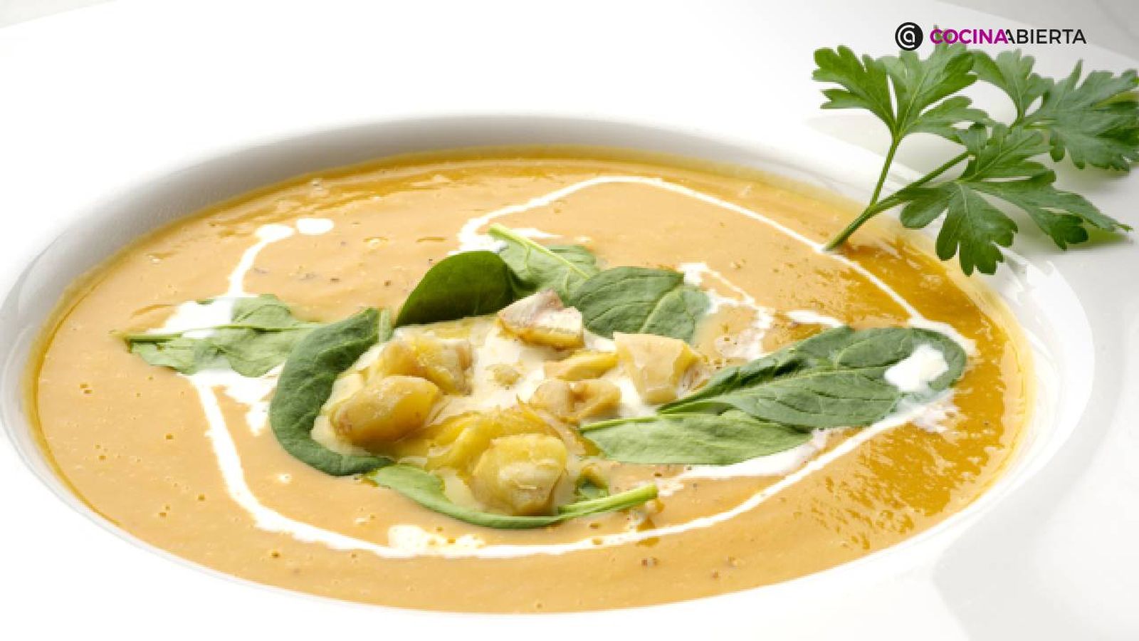 crema de calabaza y castanas