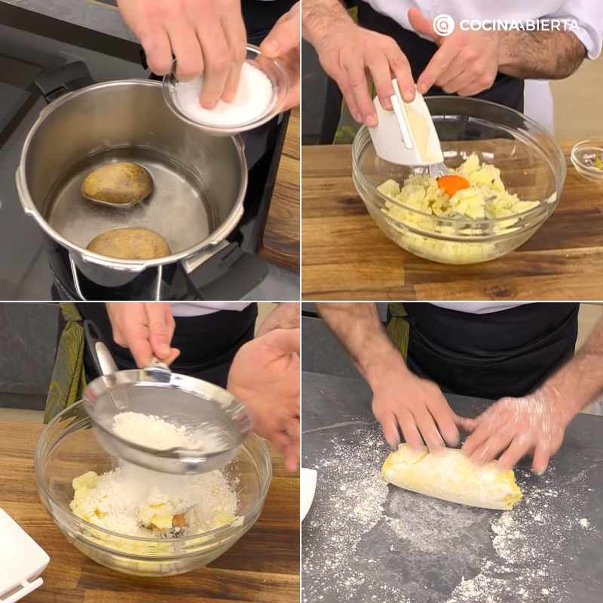 Pasos para hacer la masa de los ñoquis de patata