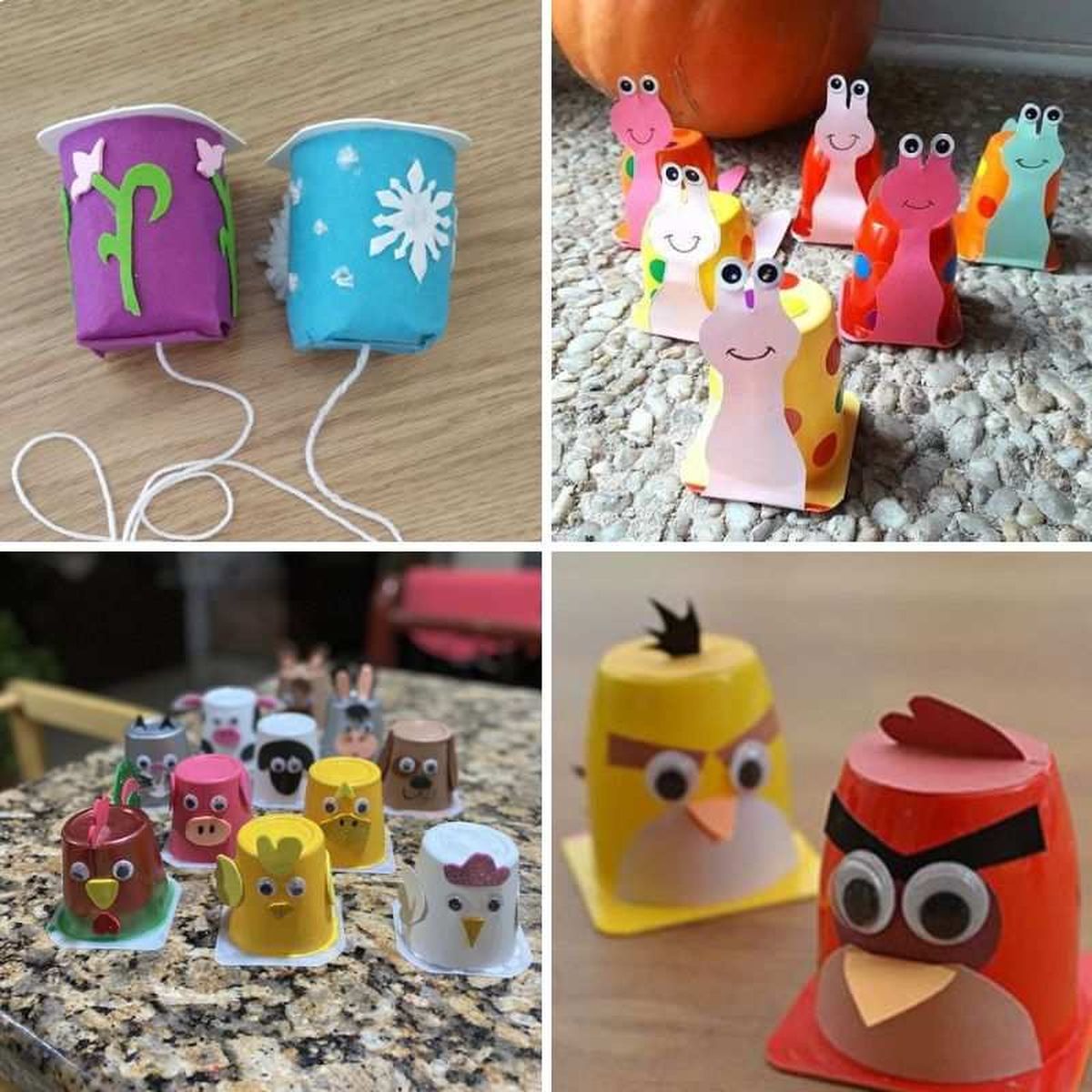 Manualidades con vasitos de yogur / Imagen: Pinterest