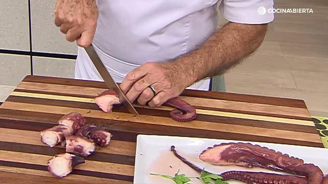 receta salteado pulpo verduras garbanzos ka paso 5