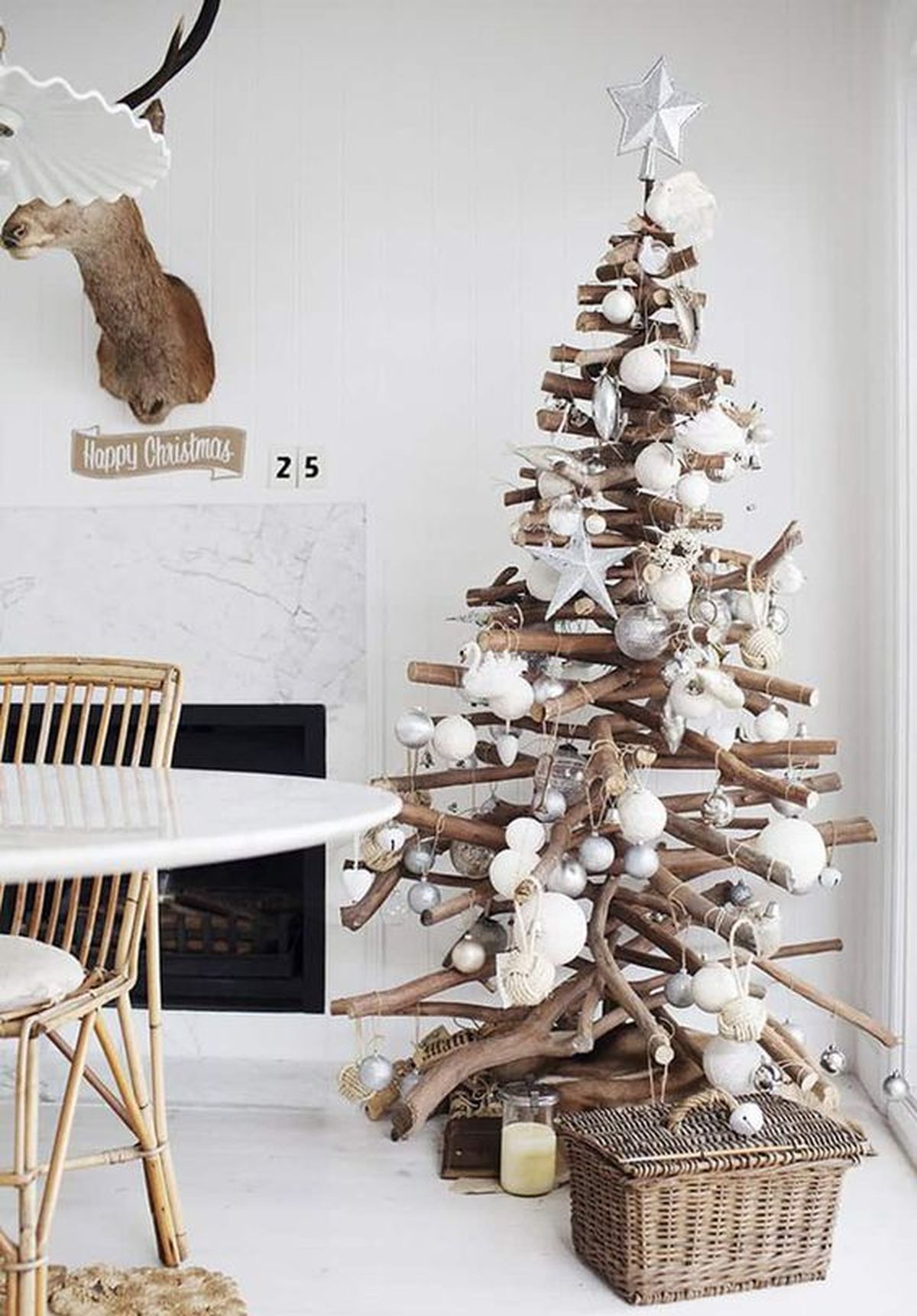 arbol navidad ramas secas idea 1 pinterest