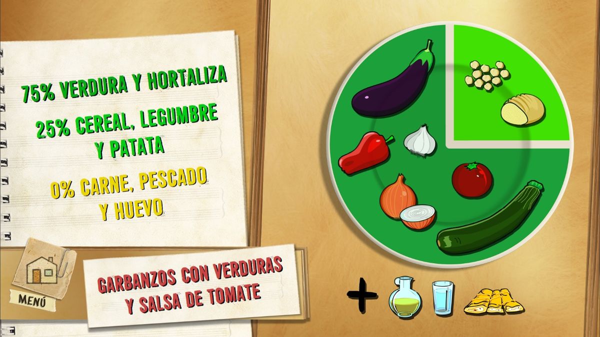 6115 1 Garbanzos con verduras y salsa de tomate plato