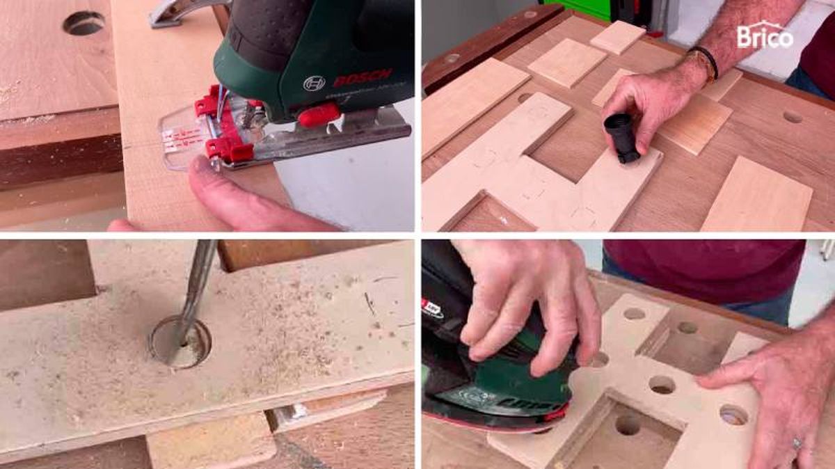 Agujerear la ubicación donde vamos a colocar los portalámparas