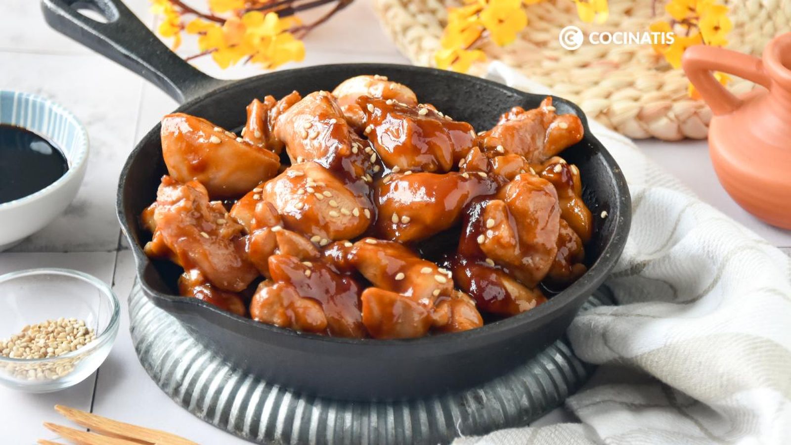 Pollo con soja y miel