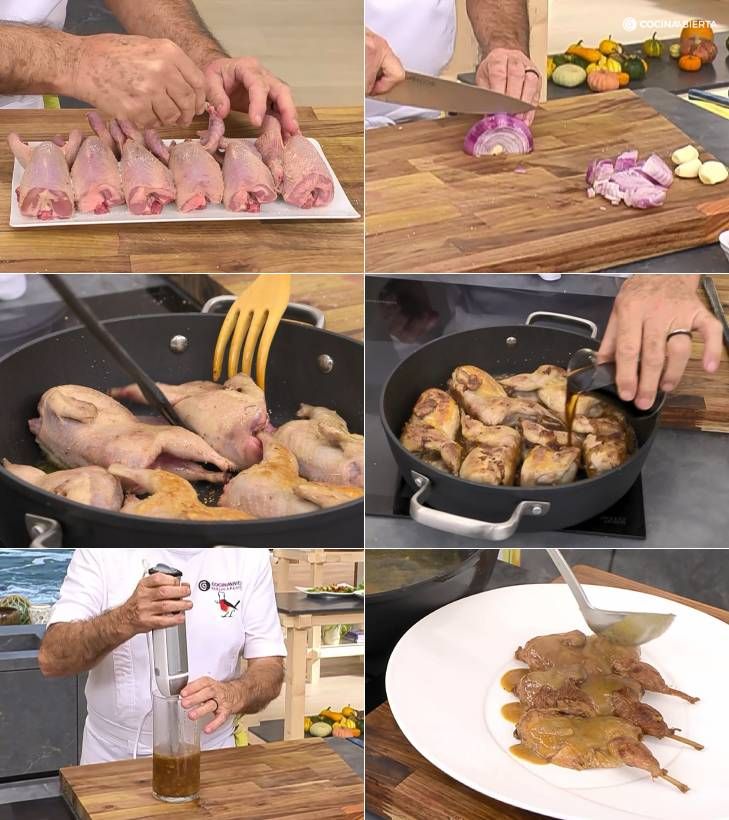codornices en salsa pasos