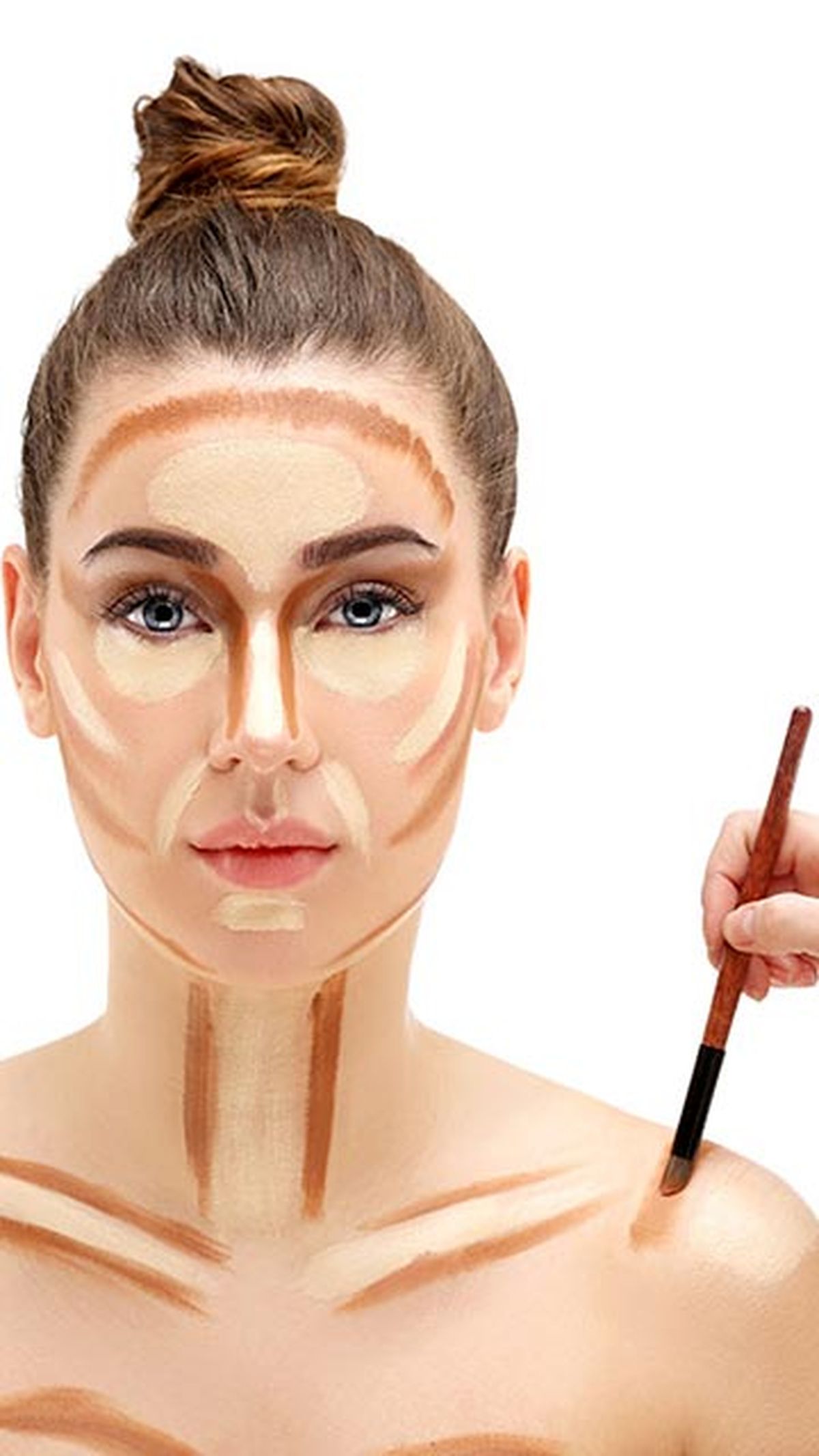 contouring o maquillaje de contorno del rostro corporal