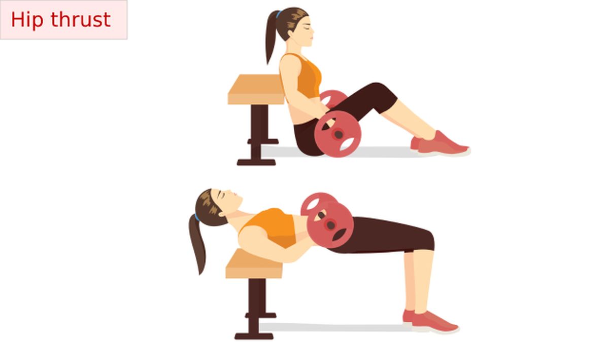 5 ejercicios para fortalecer gluteos con peso hip thrust