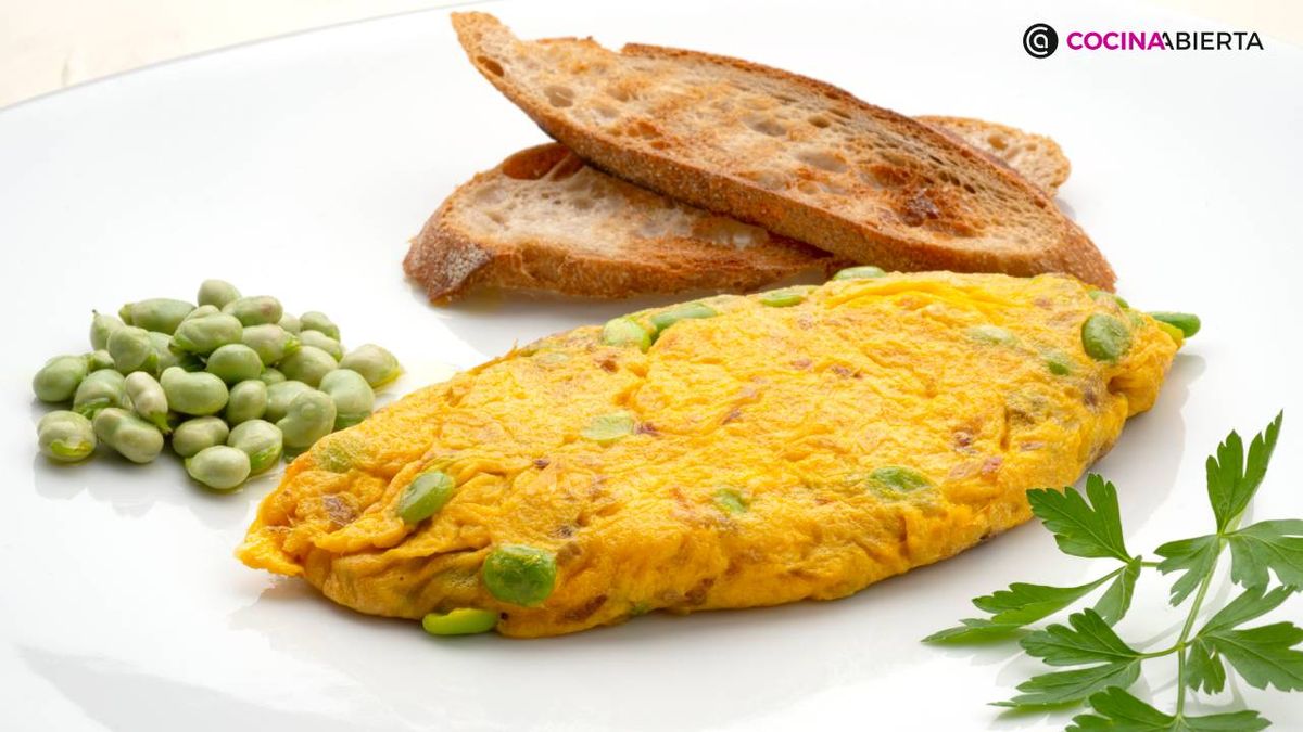 tortilla de habitas tiernas receta