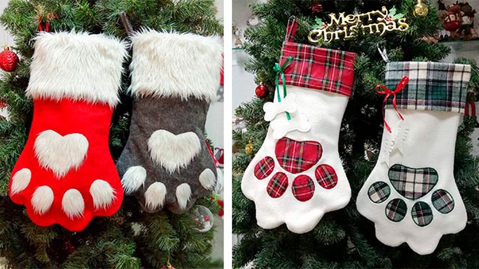 Calcetines de Navidad para mascotas.