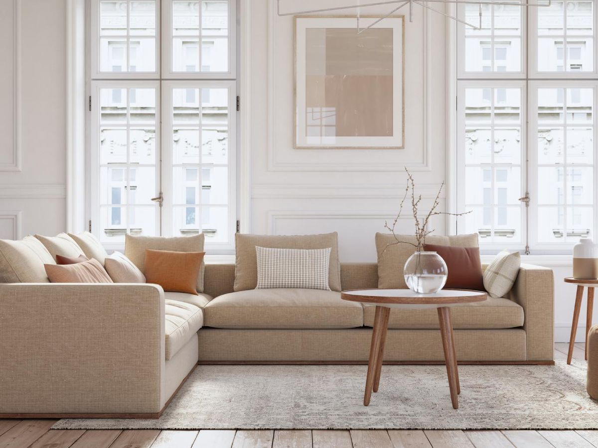 Salón con decoración de estilo nórdico.