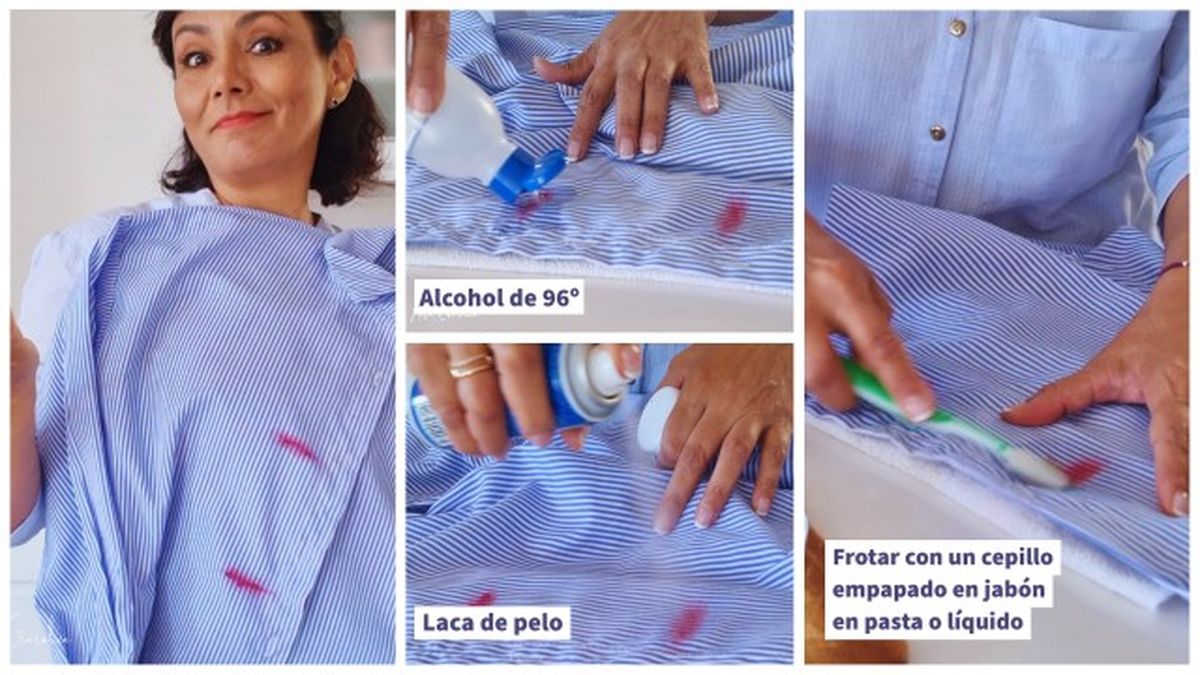 como quitar las manchas de pintalabios de la ropa trucos efectivos