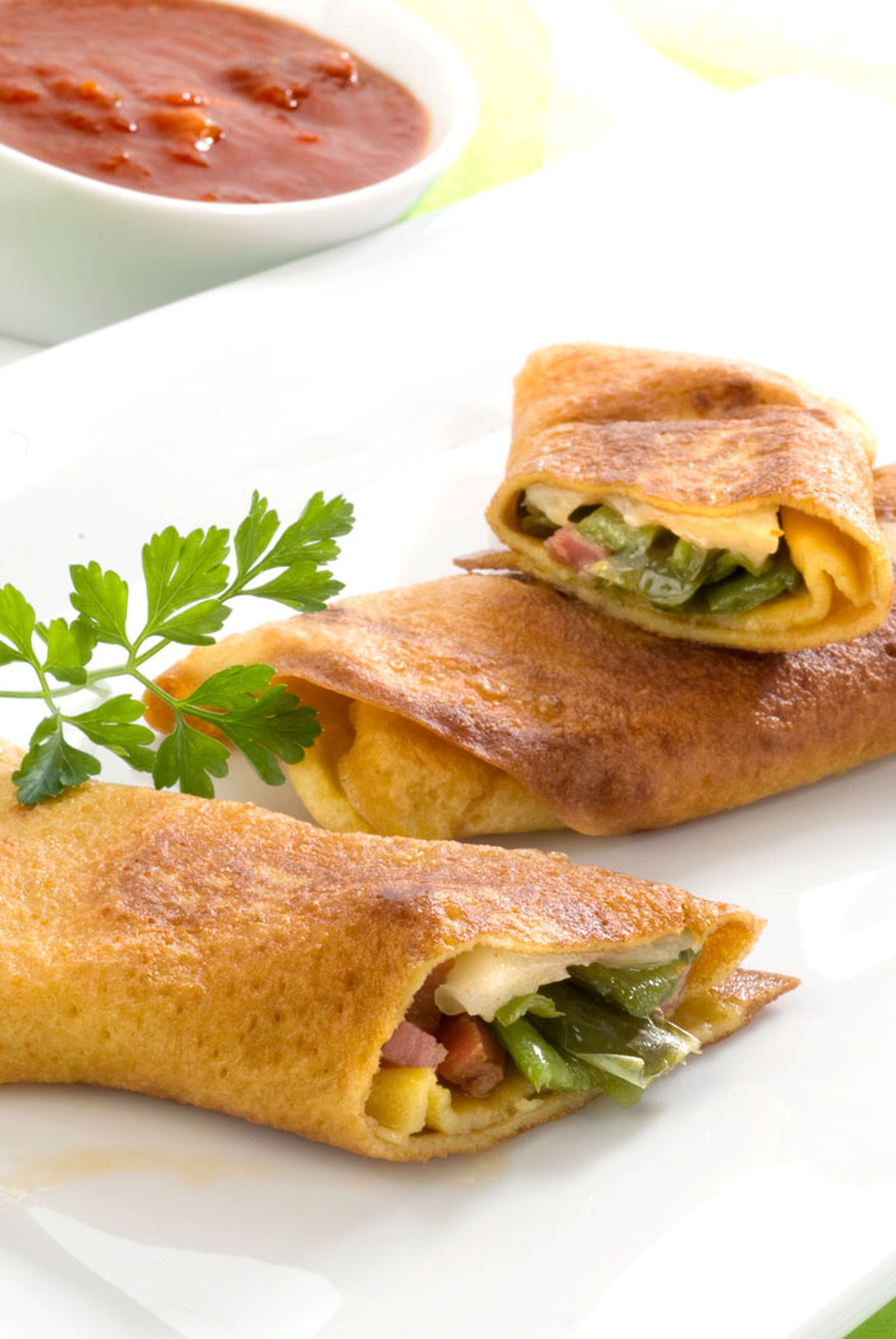 Crepes de pimiento verde con queso