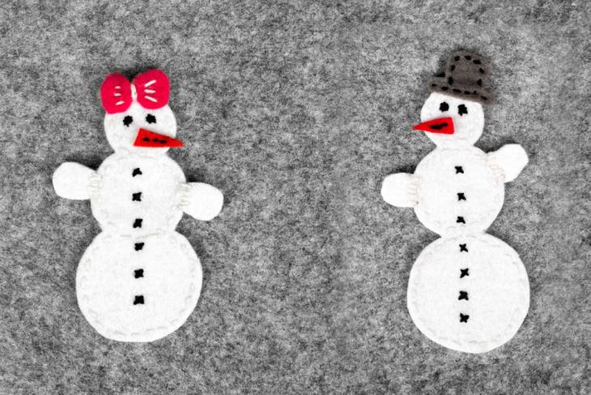Ideas para hacer un muñeco de nieve de fieltro sencillo