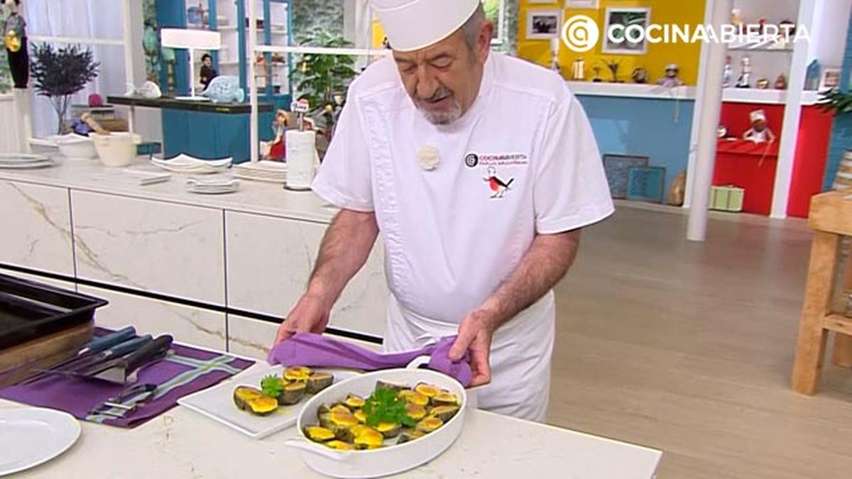 alcachofas con salsa holandesa gratinadas al horno receta karlos arguinano karl67450321 paso5