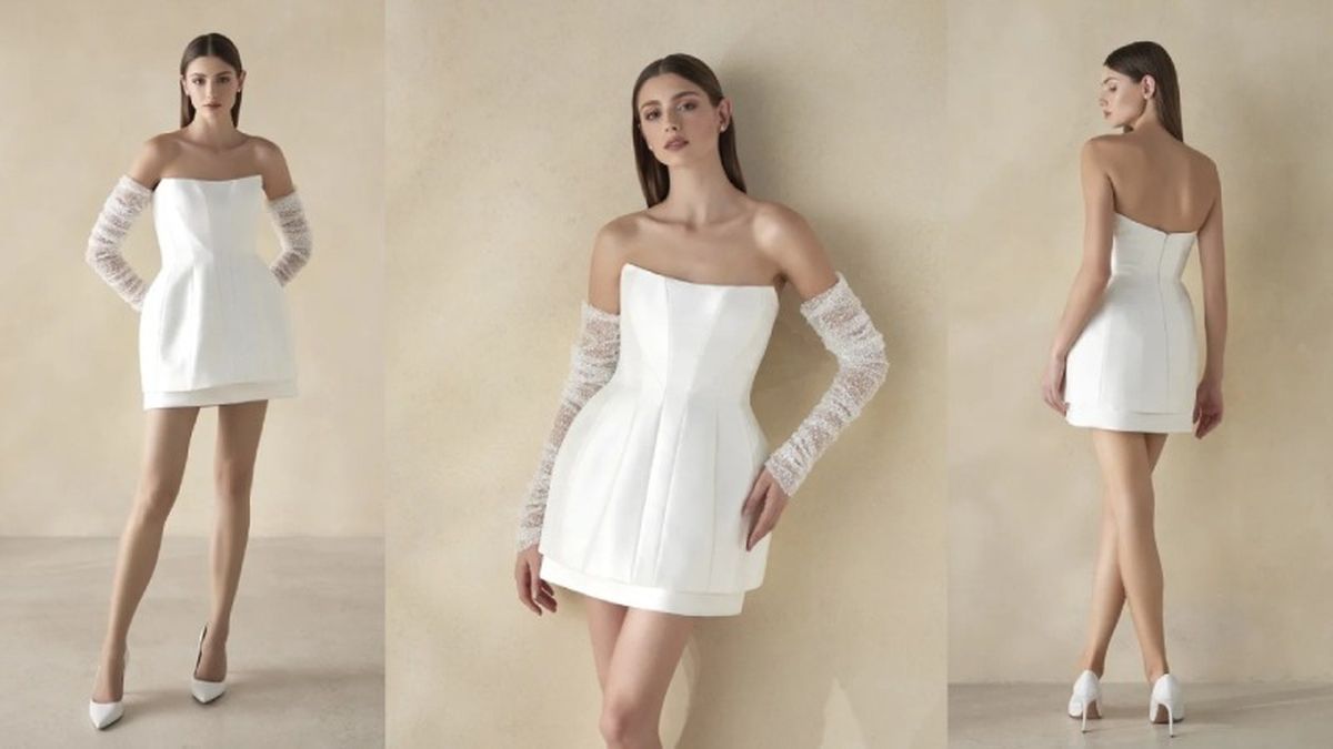 Vestido corto de novia / Fotos: Pronovias