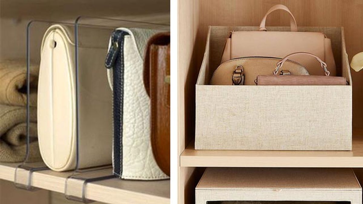 como organizar bolsos baldas armario separadores