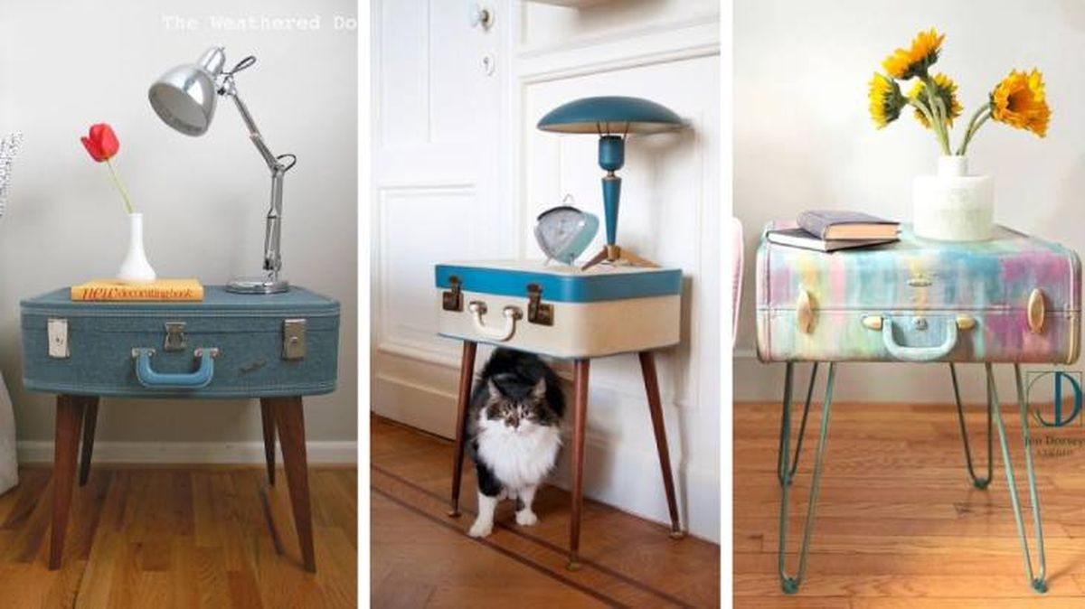 maletas antiguas convertidas en mesitas auxiliares