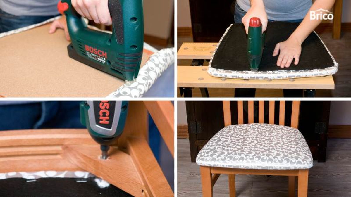 Colocar la nueva tela y fijar el asiento