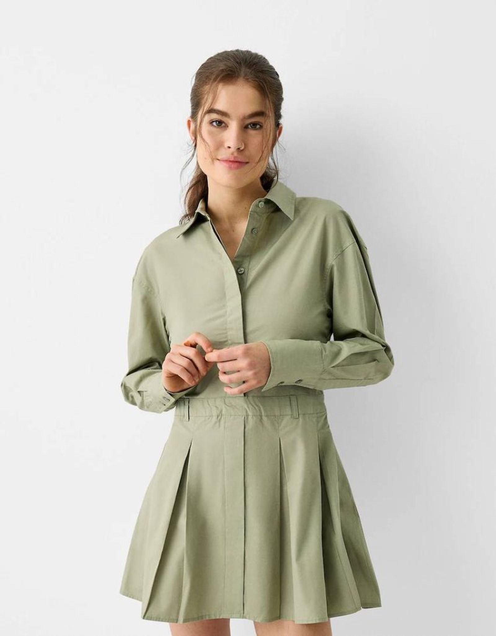 vestido corto tablas bershka