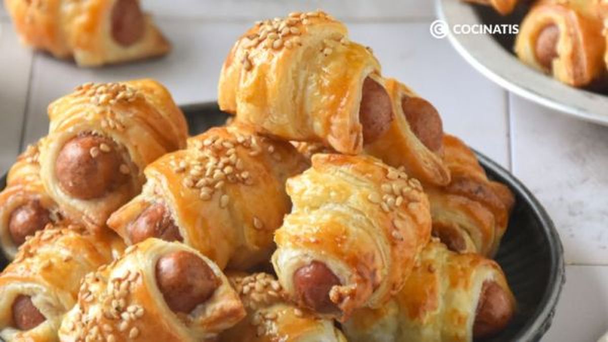 Hojaldres con Frankfurt listos para comer