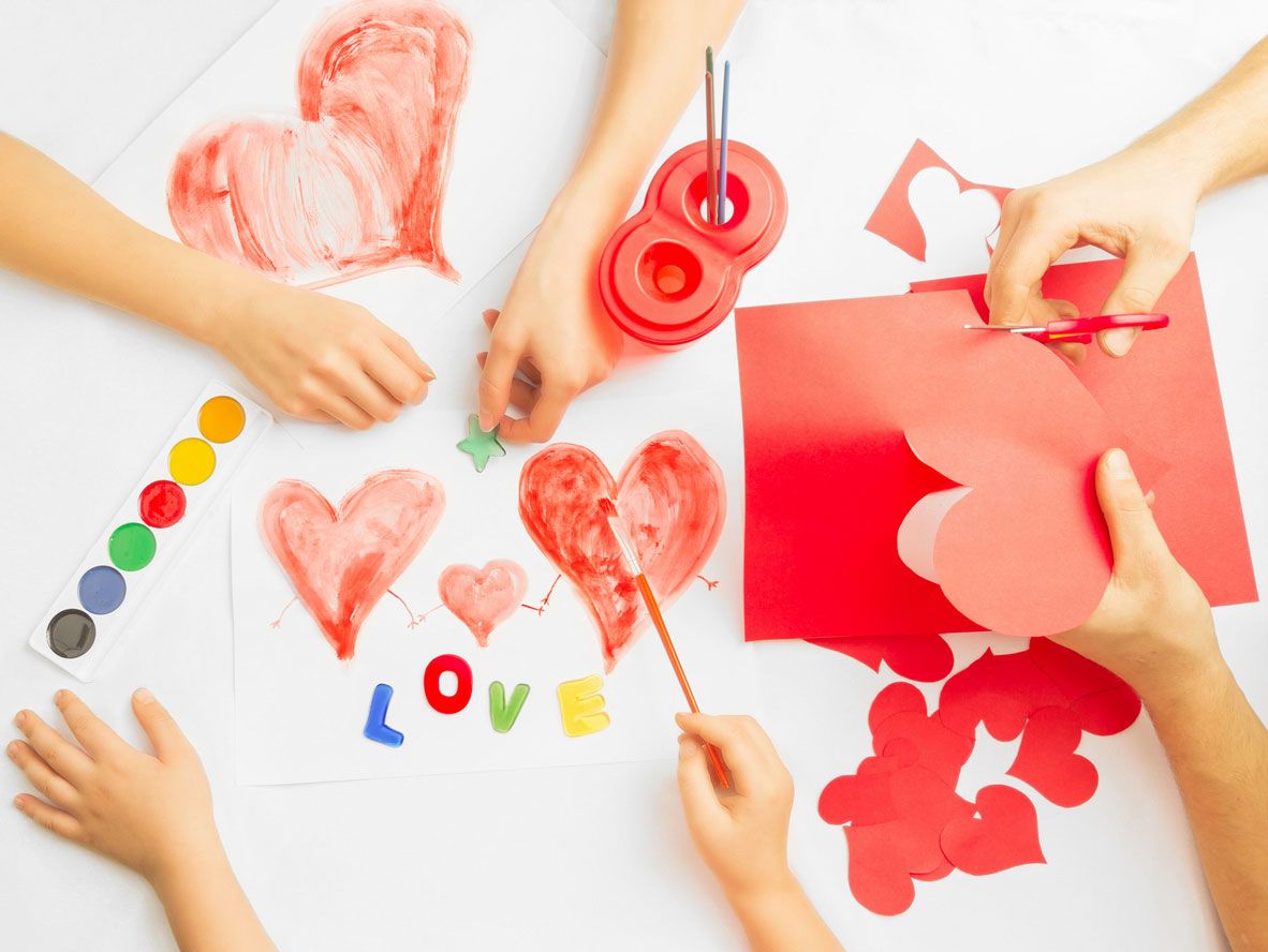 tarjeta san valentin niños acuarelas